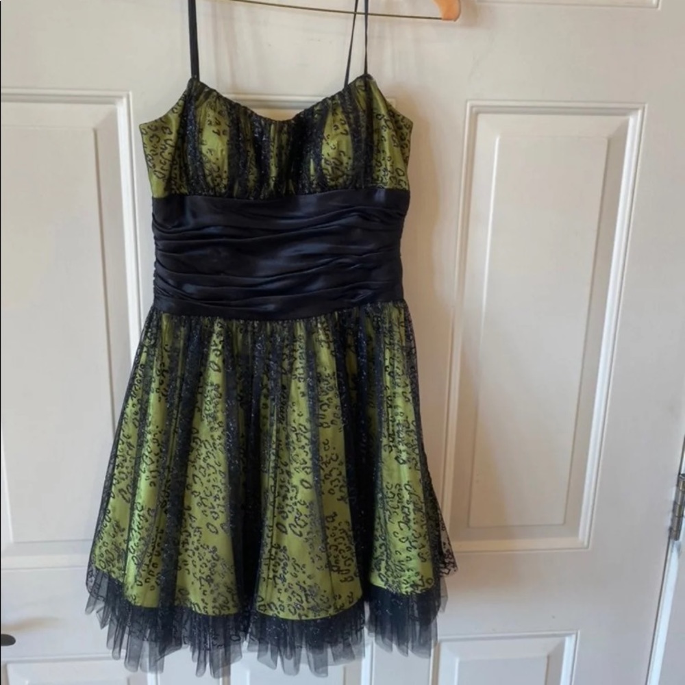 green mini dress